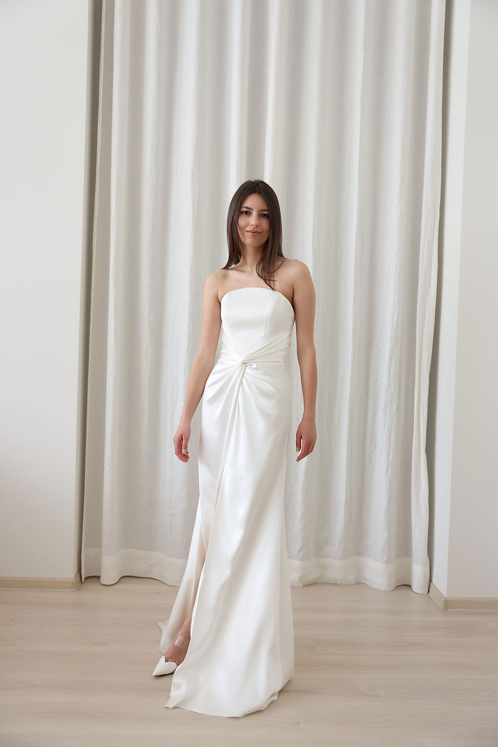 Elba strapless textured silk wedding dress from Divine Atelier