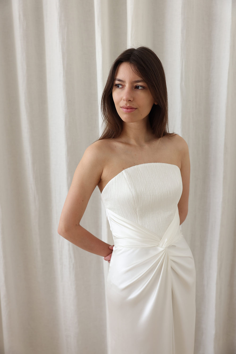 Elba strapless textured silk wedding dress from Divine Atelier