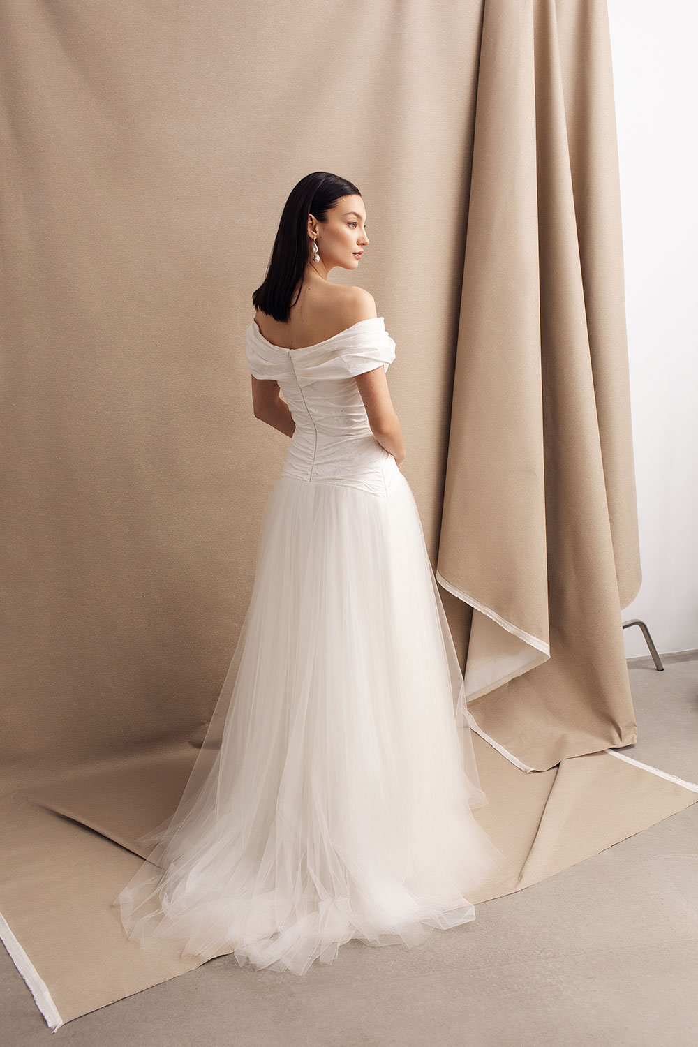 Yolanda off-the-shoulder wedding dress from Divine Atelier